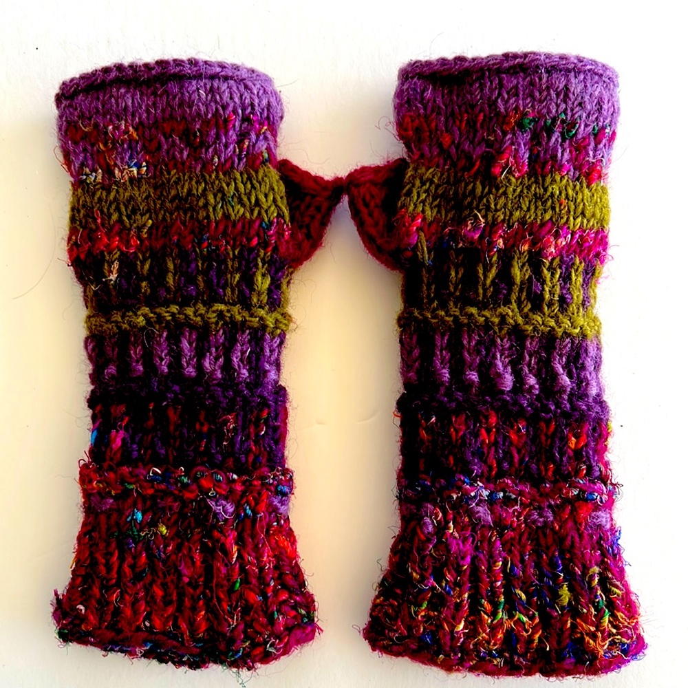 Multicolored Mittens Fingerless